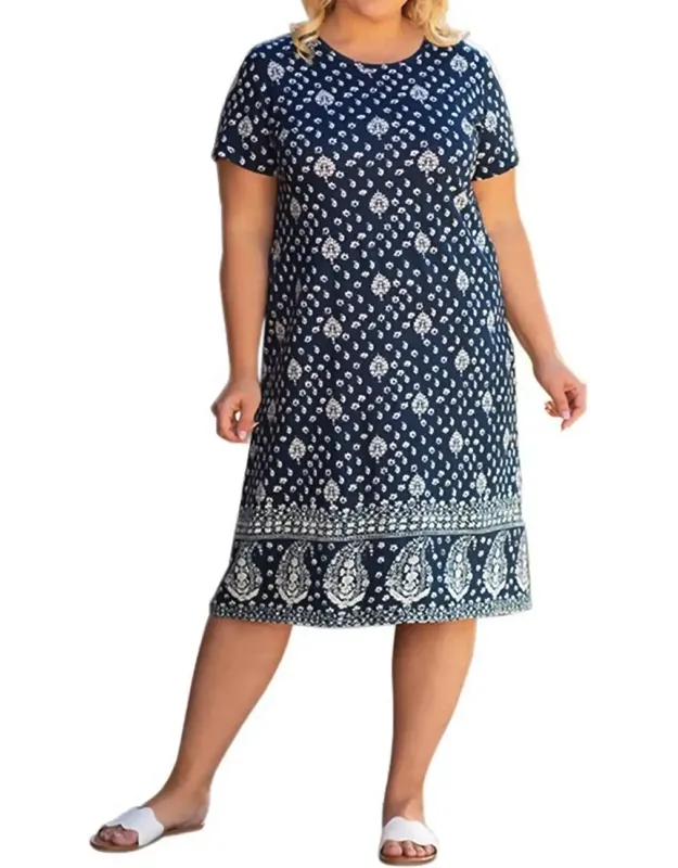 Cotton Short Sleeve U-neck Dress