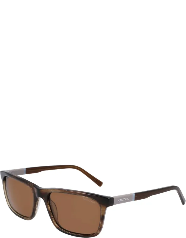 Nautica Logo Rectangle Sunglasses With Lightweight Polarized Lenses