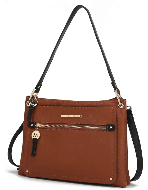 Aliyah Shoulder Bag Versatile Design, Functional Everyday Use Purse By Mia K. Crafted With Luxurious Vegan Leather, Adorned With Gold-tone Embellishments