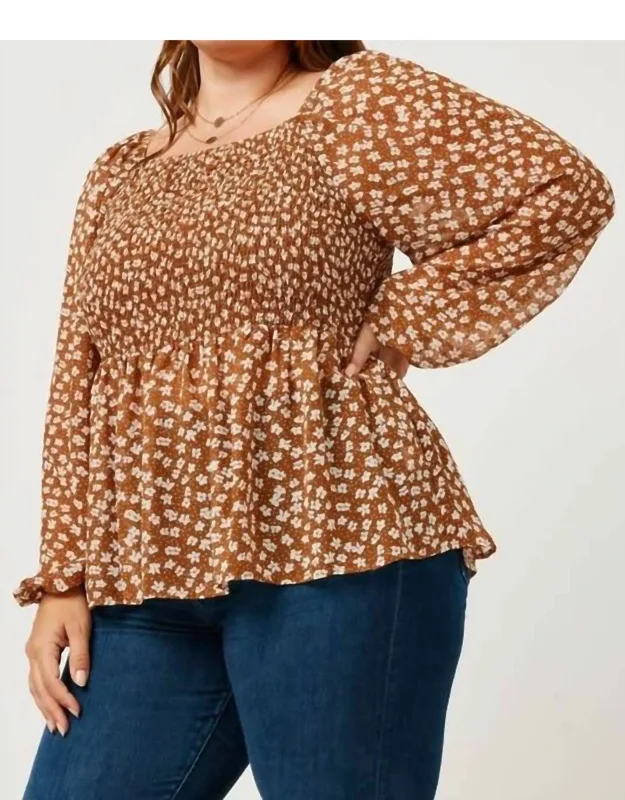 Square Neck Peplum Top