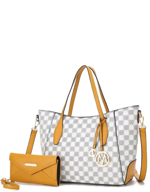 Gianna Vegan Leather Tote With Matching Wallet - 2 Pieces