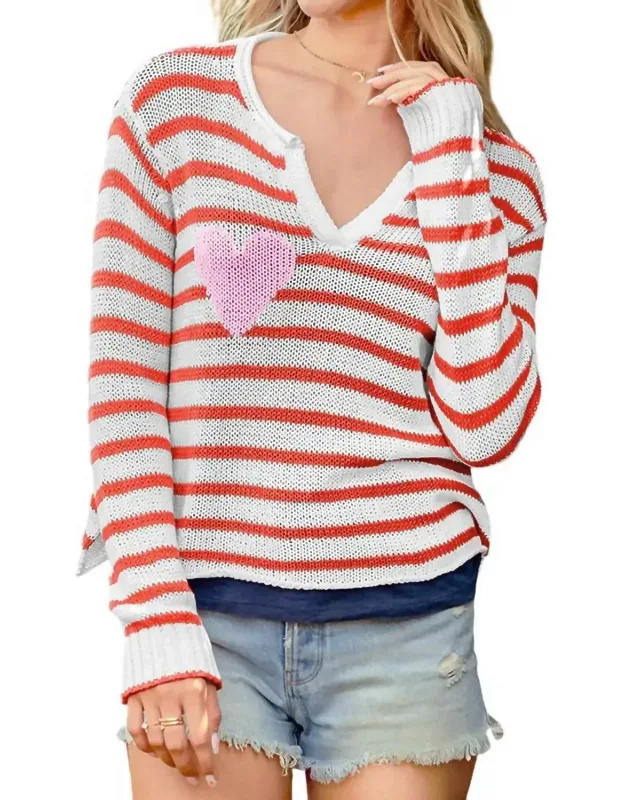 Eloise Striped Henley Sweater