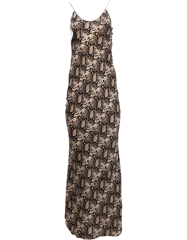 Snake Print Maxi Dress