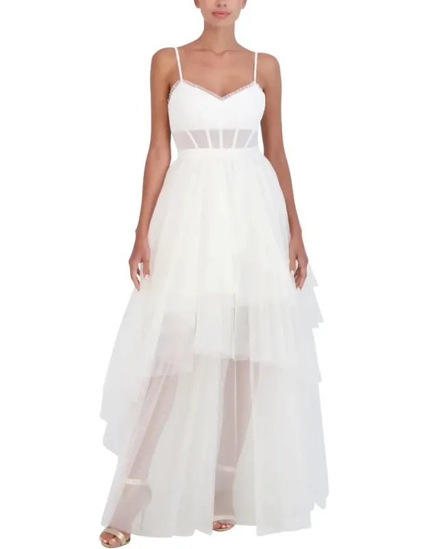 Long Evening Dress V-neckline Maxi Length Back Zipper Closure