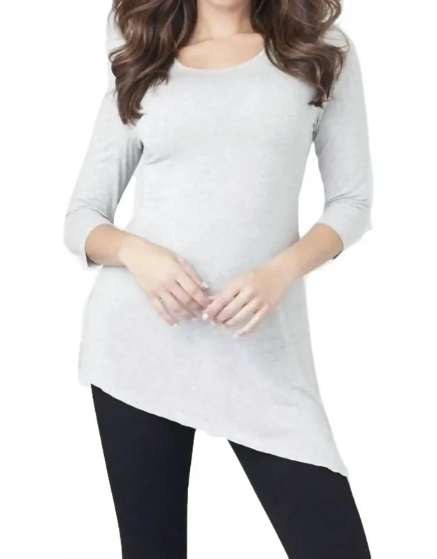 Asymmetrical 3/4 Sleeve Tunic Top