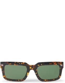 Off-white Clip-on Square Sunglasses With Uv Protection And Innovative Clip-on Design