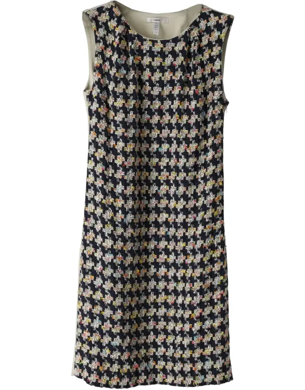 Sleeveless Tweed Sheath Dress