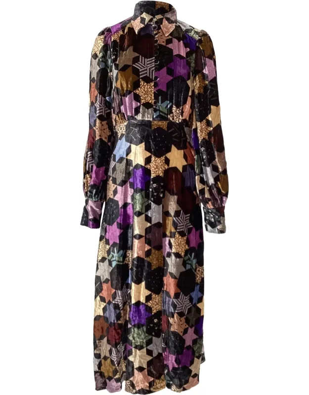 Estrella Star Print Midi Dress