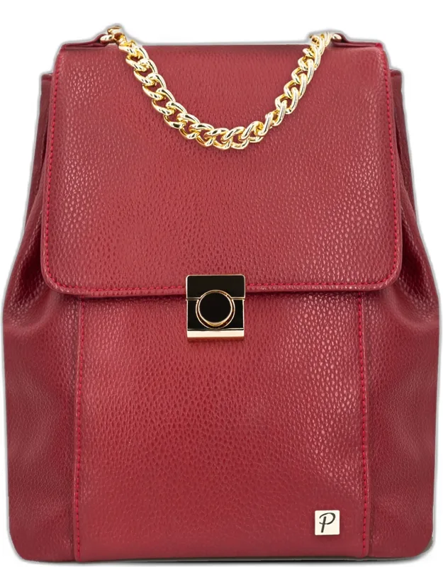Mini Backpack With Exposed Gold Metal Zippers And Slim Shoulder Straps