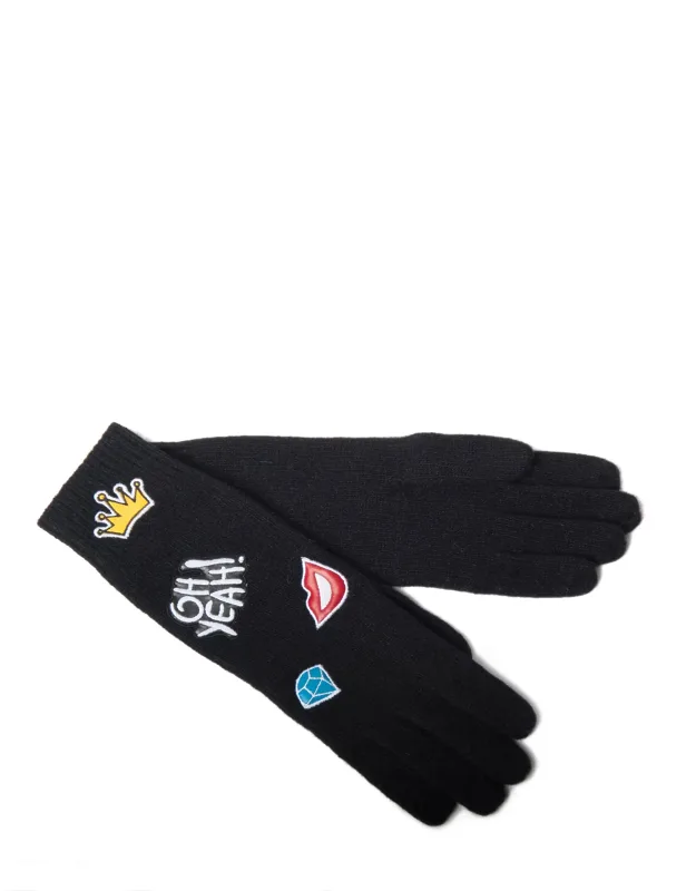 Cashmere Gloves With Leather Patches