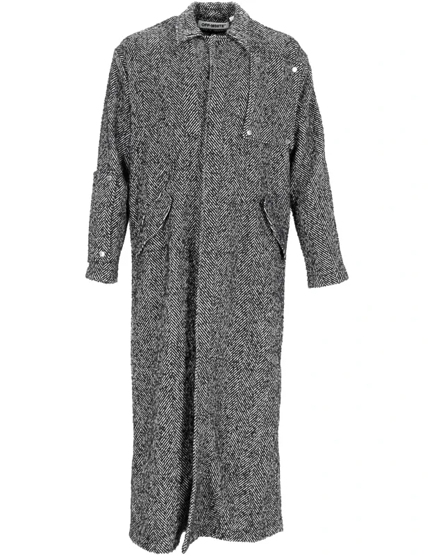 Herringbone Midi Coat