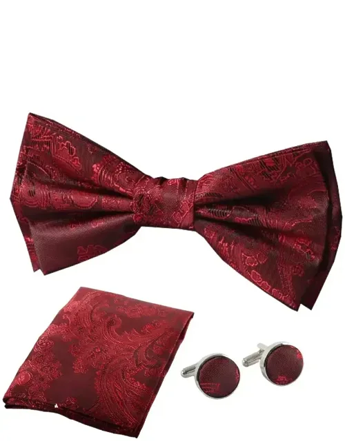 Bow Tie Pocket Square Cuff Links Gift Set