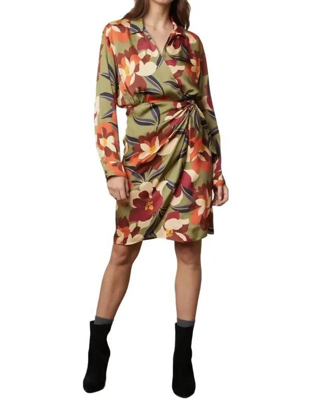 Printed Satin Dress