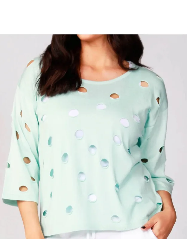Solid Holey Crew Top