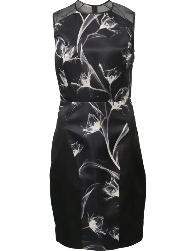 X-ray Floral Print Sheath Dress