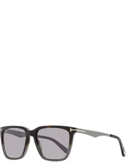 Tom Ford Rectangular Sunglasses Tf862 Garrett 56c 56mm - 100% Uv Protection, Acetate Frame