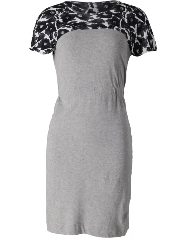Printed Paneled Midi Dress