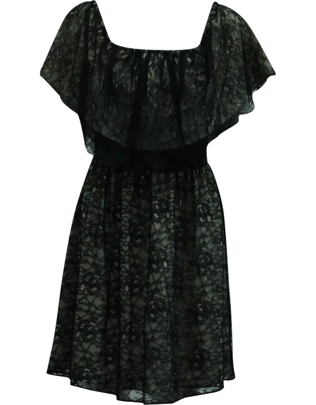 Lace Off Shoulder Short Dress