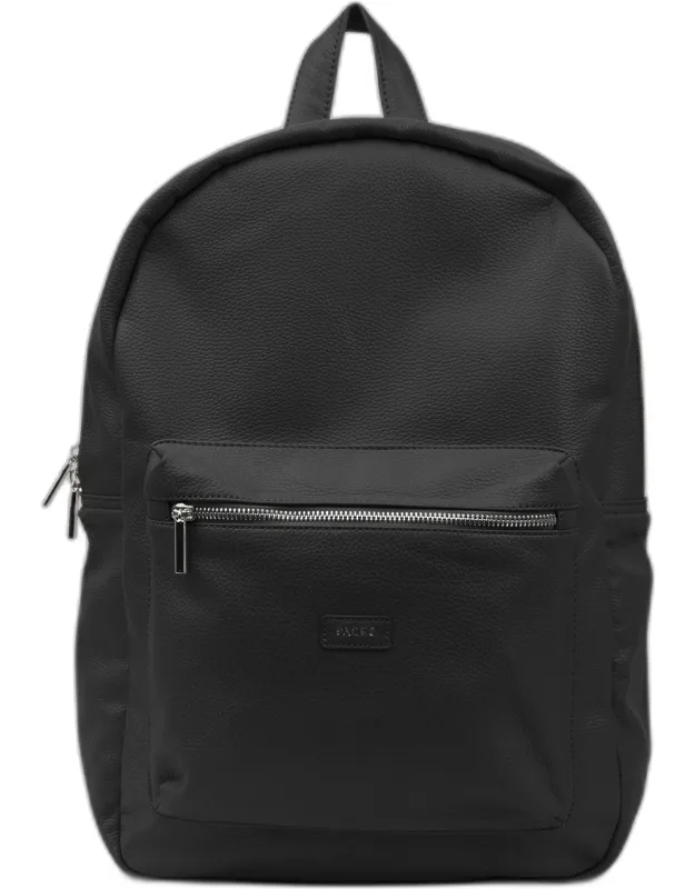 Backpack - High Quality Full Grain Vegan Leather, Plush Padded Laptop Compartment (15" Laptop)