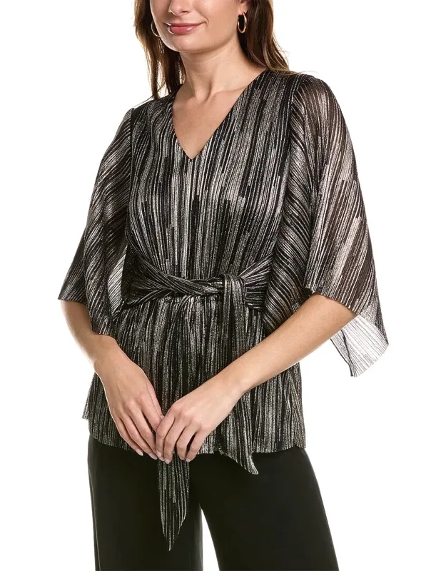 Top With V-neck And Flutter Sleeves