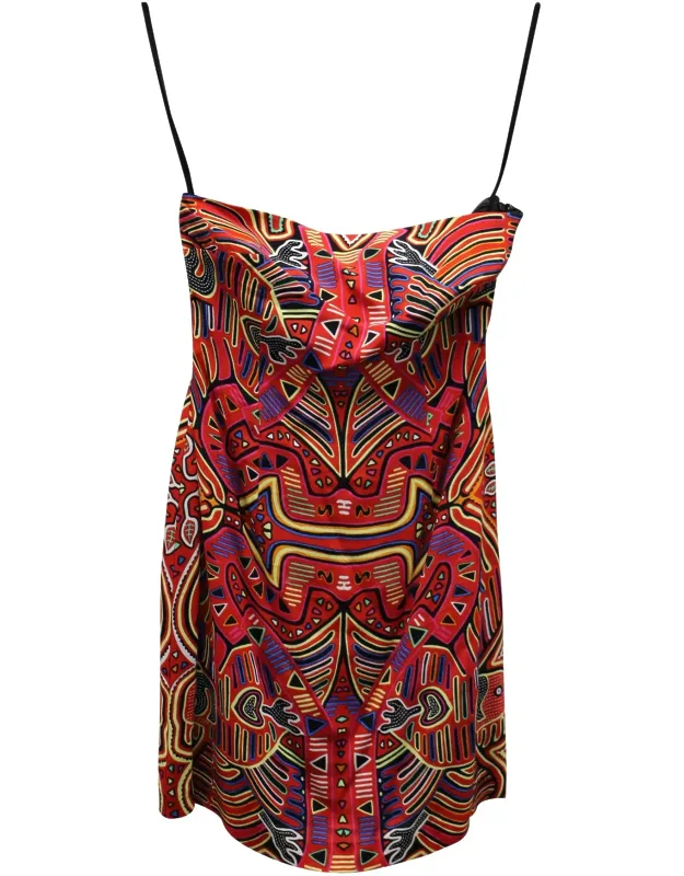 Back Cut-out Printed Mini Dress