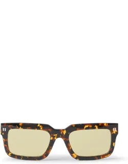 Off-white Clip-on Square Sunglasses With Bold Square Frame And Innovative Clip-on Design