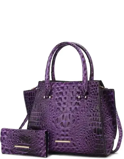 Viridiana Luxe Croc-embossed Tote Bag