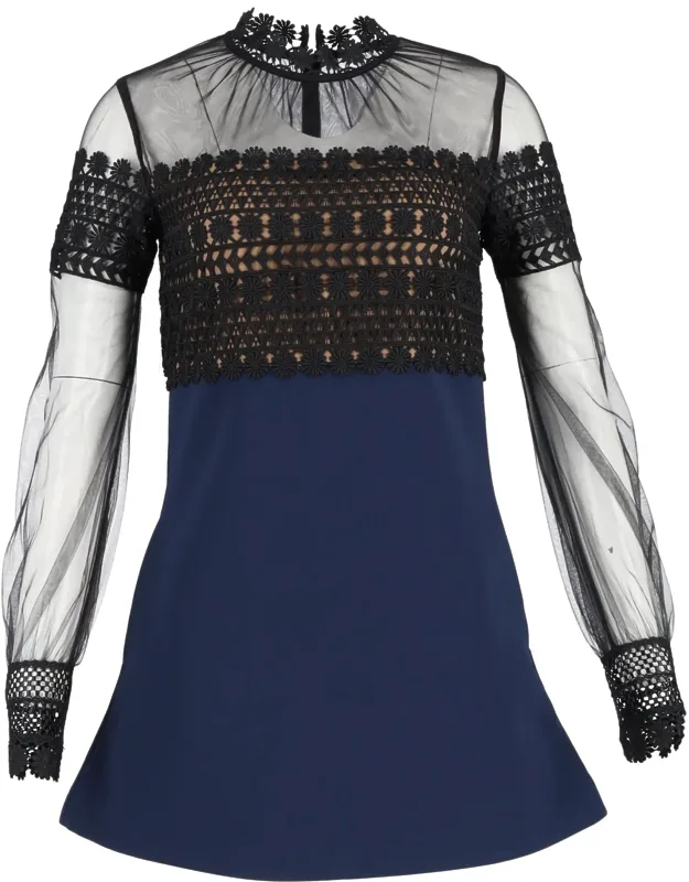 Lace Long Sleeve Mini Dress