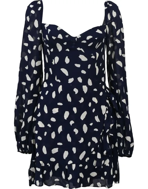 Polka-dot Crepe Mini Dress