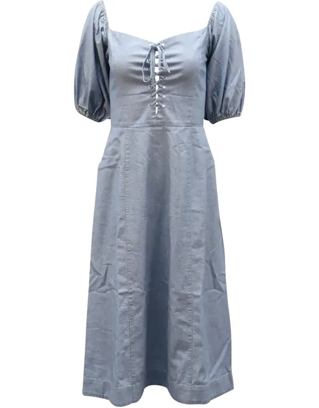 Puffy Sleeve Shirred Dress