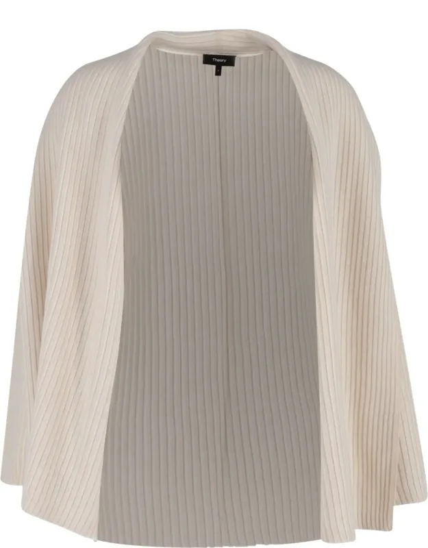 Ribbed-knit Open Cardigan