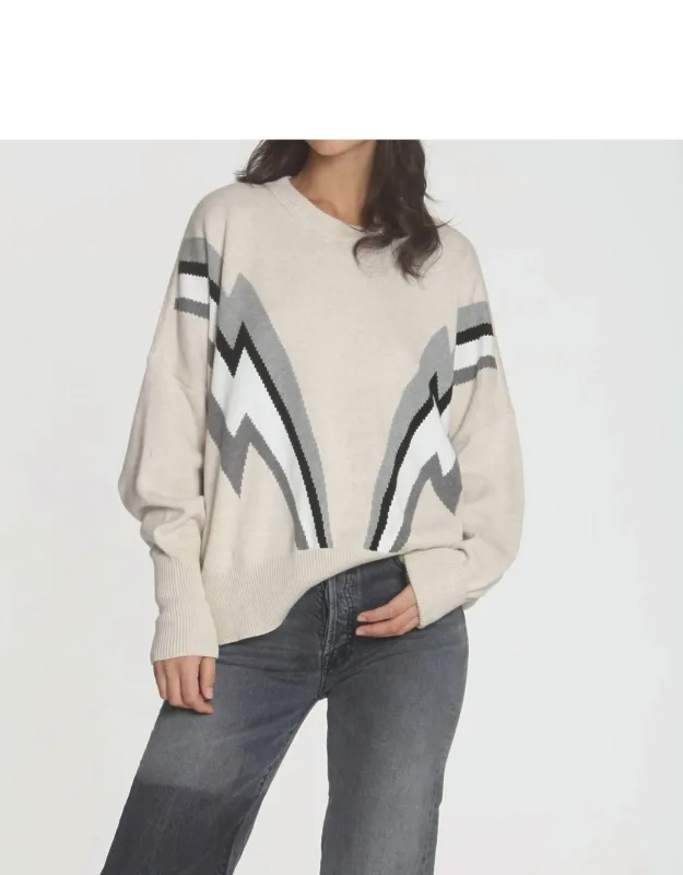 Retro Sweatshirt In Dune Multi With Exposed Seams And Drop Shoulder