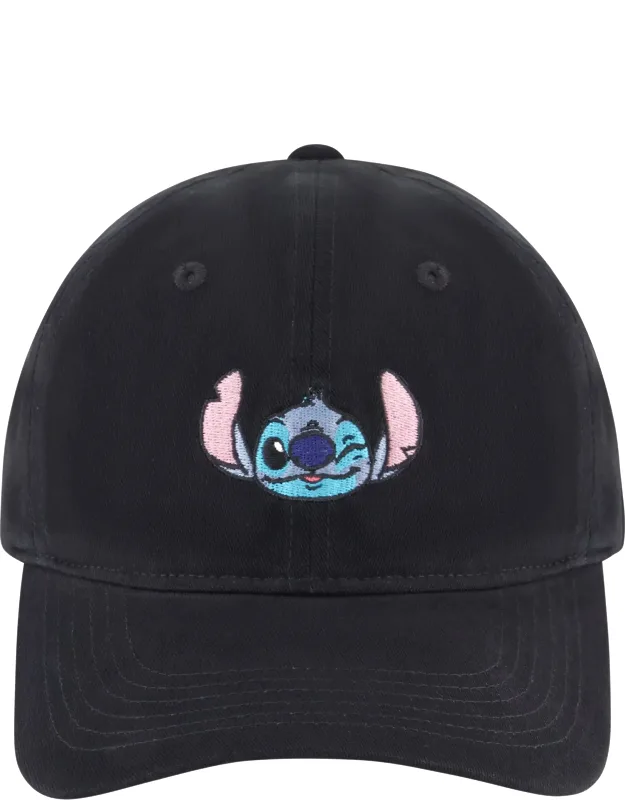Stitch Winky Face Embroidery Dad Cap
