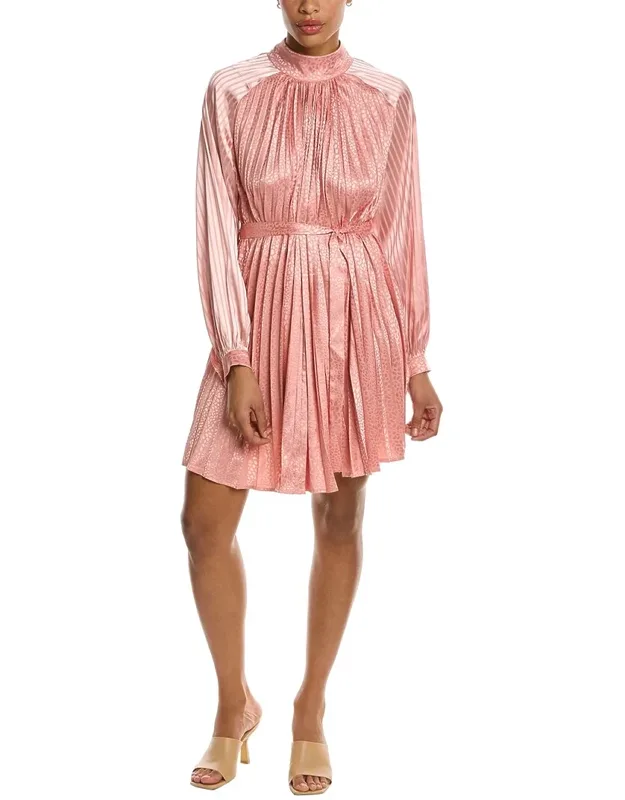 Accordion Pleated Mini Dress