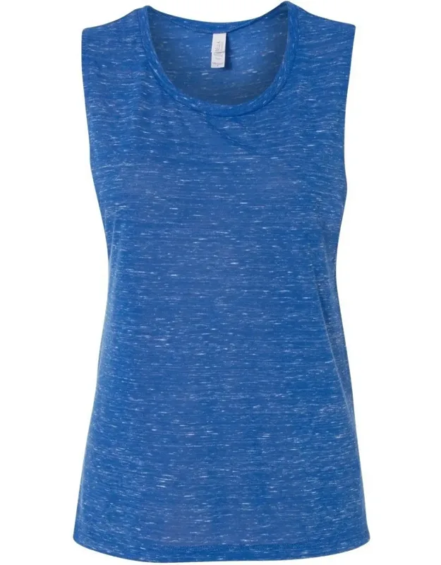 Flowy Scoop Muscle Tank With Relaxed Fit, Curved Bottom Hem