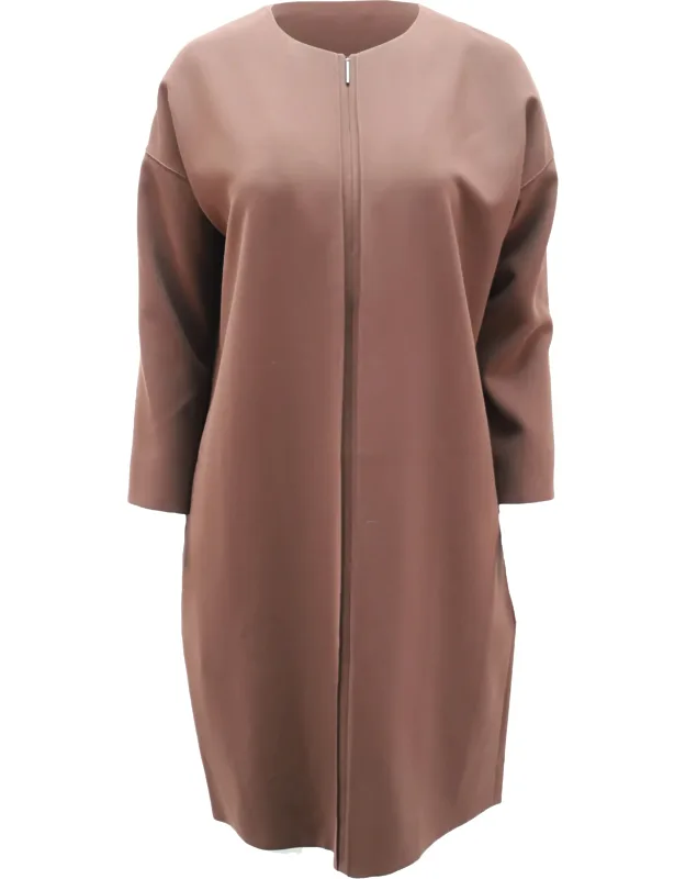Midi Sack Dress With Front Zipper