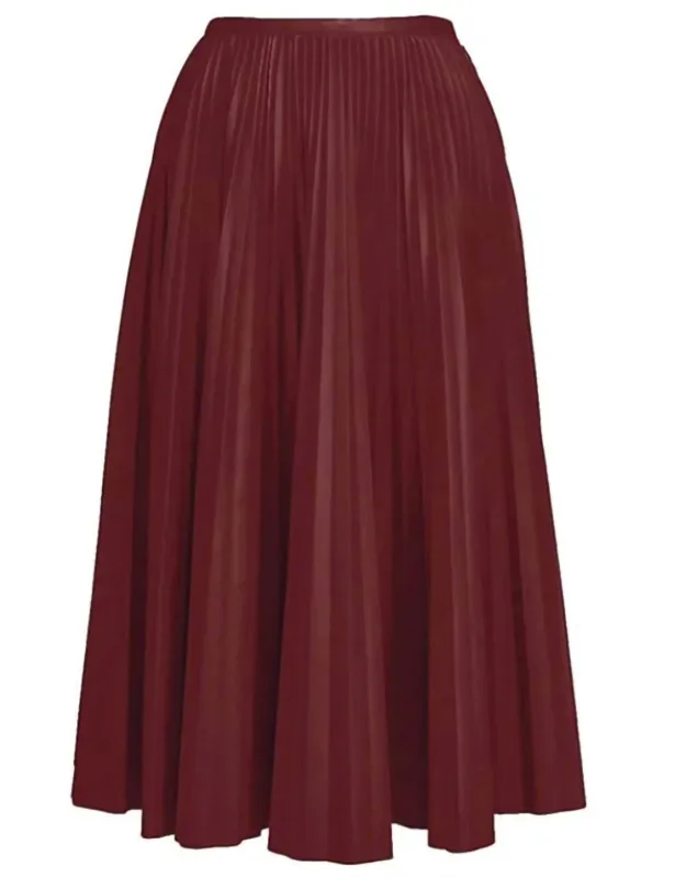 Faux Leather Plisse Skirt