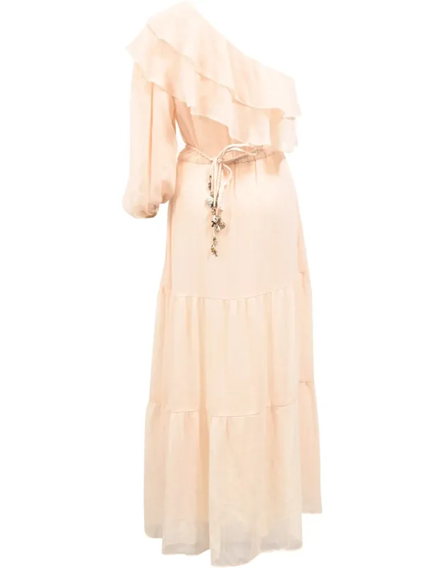 Racha One-shoulder Ruffled Midi Dress