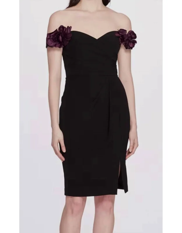 Off Shoulder Draped Cocktail Dress