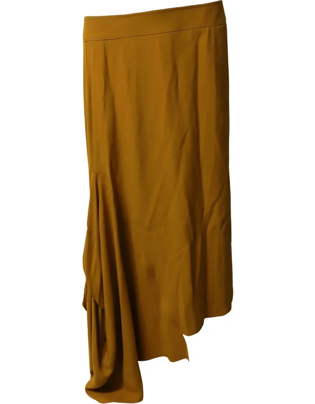 Asymmetric Crepe Midi Skirt