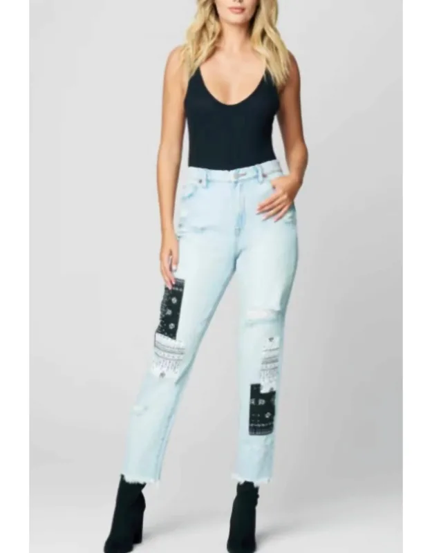 The Madison Late Night Out High Rise Crop Patchwork Jeans