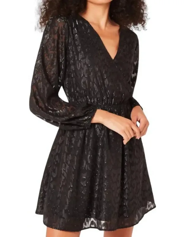 Lurex Jacquard Chiffon Wrap Dress