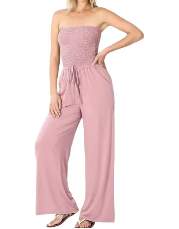 Smocked Romper Pants Suit