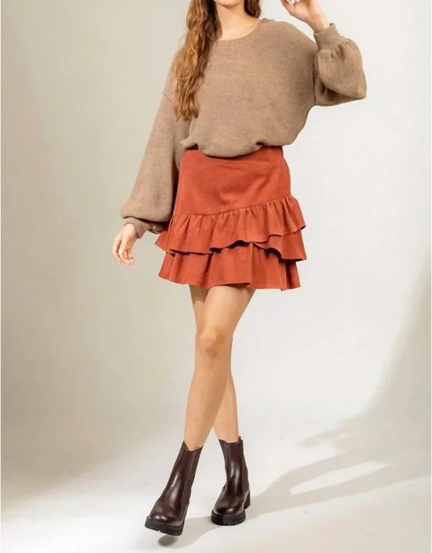 Corduroy Ruffle Skirt