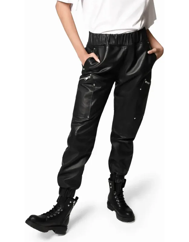 Leather Space Joggers
