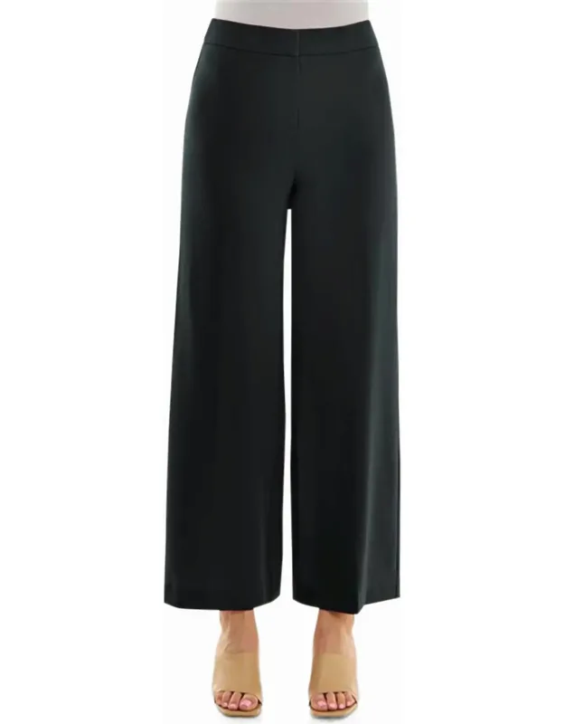 Stretch Crepe Wide Leg Pants