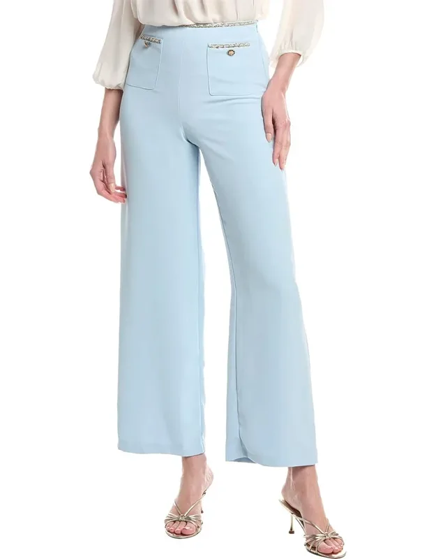 Chain Trim Wide Leg Pants