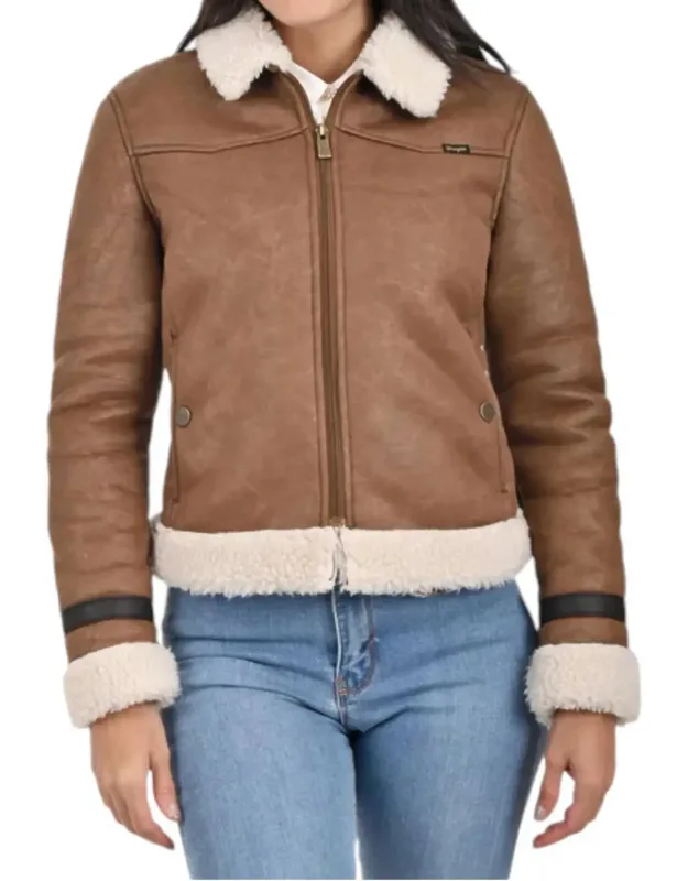 Coat With Sheepskin On Collar And Cuffs