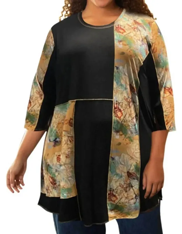 Print Block 3/4 Sleeve Tunic