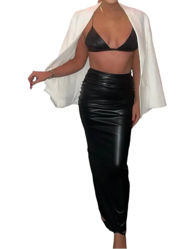 Faux Leather Skirt